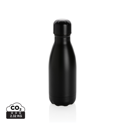 Picture of SOLID COLOUR VACUUM STAINLESS STEEL METAL BOTTLE 260ML in Black.