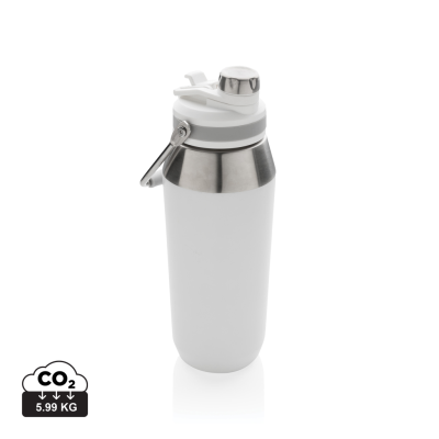 Picture of VACUUM STAINLESS STEEL METAL DUAL FUNCTION LID BOTTLE 1L in White