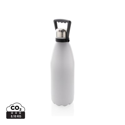 Picture of LARGE VACUUM STAINLESS STEEL METAL BOTTLE 1,5L in White.
