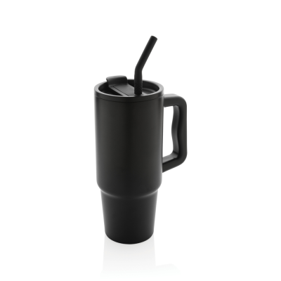 Picture of EMBRACE DELUXE RCS RECYCLED STAINLESS STEEL METAL TUMBLER 900ML in Black.