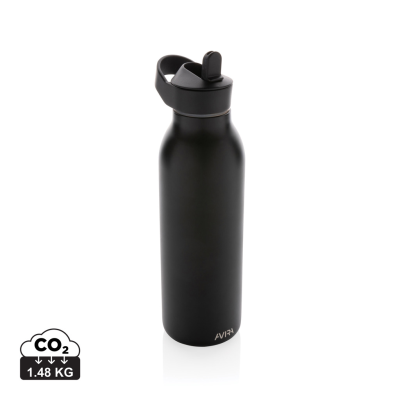 Picture of AVIRA ARA RCS RE-STEEL FLIPTOP WATER BOTTLE 500ML in Black.