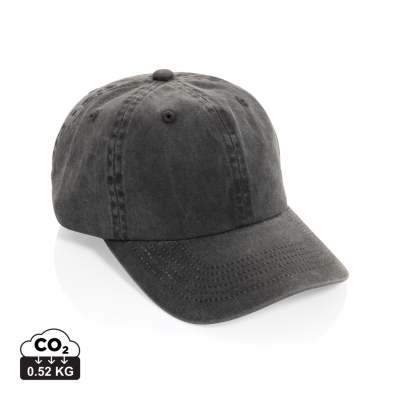 Picture of BEAU AWARE™ WASHED 6 PANEL 270GSM COTTON TWILL CAP in Black
