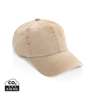 Picture of BEAU AWARE™ WASHED 6 PANEL 270GSM COTTON TWILL CAP in Beige