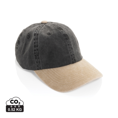 Picture of BEAU AWARE™ WASHED 6 PANEL 270GSM COTTON TWILL TWO TONE CAP in Black