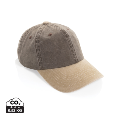 Picture of BEAU AWARE™ WASHED 6 PANEL 270GSM COTTON TWILL TWO TONE CAP in Brown