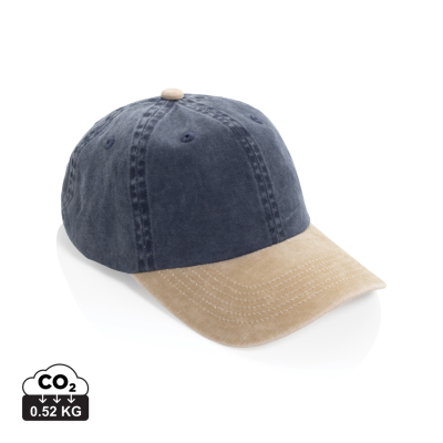 Picture of BEAU AWARE™ WASHED 6 PANEL 270GSM COTTON TWILL TWO TONE CAP in Navy