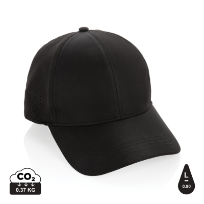 Picture of IMPACT AWARE™ RPET 6 PANEL SPORTS CAP in Black.