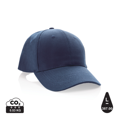 Picture of IMPACT 6 PANEL 280GR RECYCLED COTTON CAP with Aware™ Tracer in Navy.