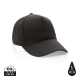 Picture of IMPACT 5PANEL 280GR RECYCLED COTTON CAP with Aware™ Tracer in Black