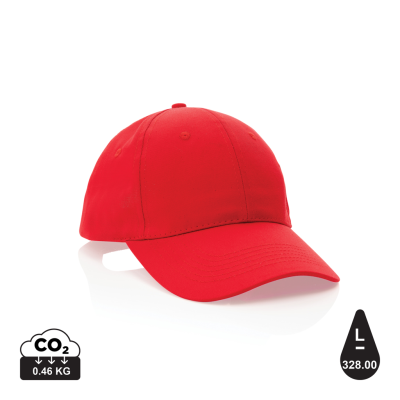 Picture of MPACT 6 PANEL 190GR RECYCLED COTTON CAP with Aware™ Tracer in Red