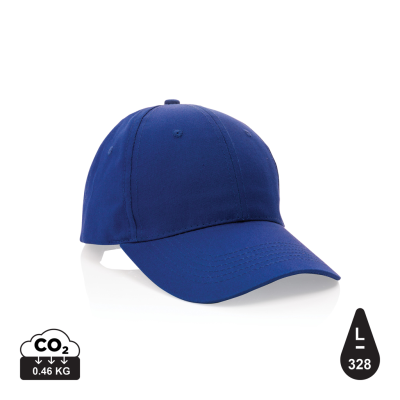 Picture of MPACT 6 PANEL 190GR RECYCLED COTTON CAP with Aware™ Tracer in Blue