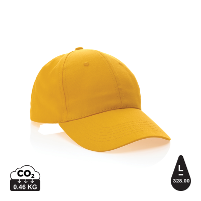 Picture of MPACT 6 PANEL 190GR RECYCLED COTTON CAP with Aware™ Tracer in Yellow