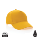Picture of IMPACT 5 PANEL 190GR RECYCLED COTTON CAP with Aware™ Tracer in Yellow