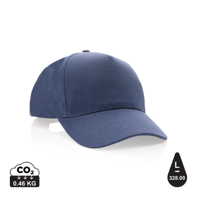 Picture of MPACT 5 PANEL 190GR RECYCLED COTTON CAP with Aware™ Tracer in Navy