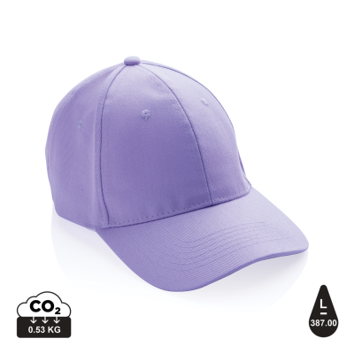 Picture of IMPACT 6 PANEL 280GR RECYCLED COTTON CAP with Aware™ Tracer in Lavender