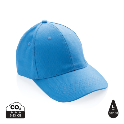 Picture of IMPACT 6 PANEL 280GR RECYCLED COTTON CAP with Aware™ Tracer in Tranquil Blue