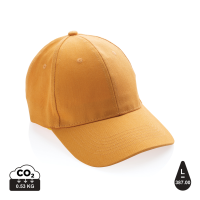 Picture of IMPACT 6 PANEL 280GR RECYCLED COTTON CAP with Aware™ Tracer in Sundial Orange