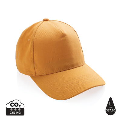 Picture of IMPACT 5PANEL 280GR RECYCLED COTTON CAP with Aware™ Tracer in Sundial Orange