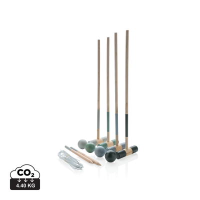 Picture of WOOD CROQUET SET in Brown.