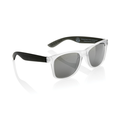 Picture of GLEAM RCS RECYCLED PC MIRROR LENS SUNGLASSES in Black, White.
