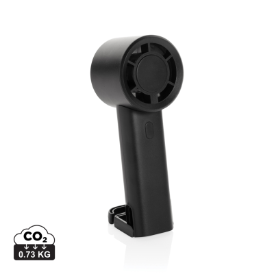 Picture of TWIST RCS RECYCLED PLASTIC RE-CHARGEABLE PORTABLE FAN in Black