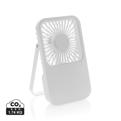 Picture of AERVINA RCS RECYCLED PLASTIC RE-CHARGEABLE DESK FAN in White