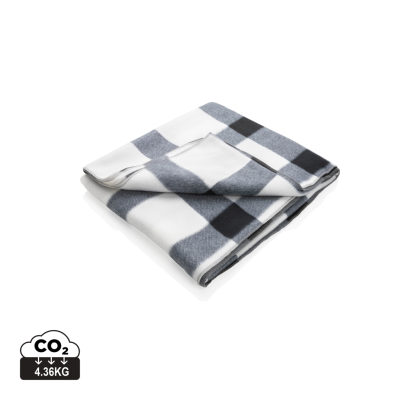 Picture of SOFT PLAID FLEECE BLANKET in White.