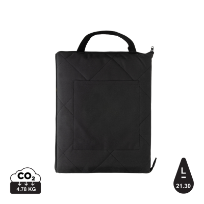 Picture of IMPACT AWARE™ RPET FOLDING QUILTED PICNIC BLANKET in Black.