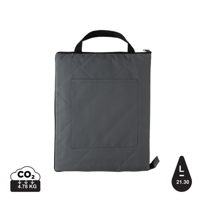 Picture of IMPACT AWARE™ RPET FOLDING QUILTED PICNIC BLANKET in Anthracite Grey.