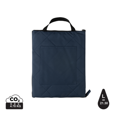 Picture of IMPACT AWARE™ RPET FOLDING QUILTED PICNIC BLANKET in Navy.