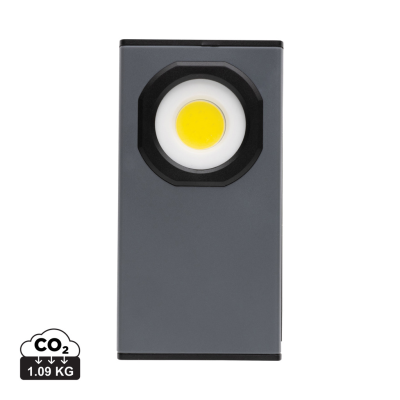 Picture of GEAR x RCS RECYCLED PLASTIC USB POCKET WORK LIGHT 260 LUMEN in Grey, Black.