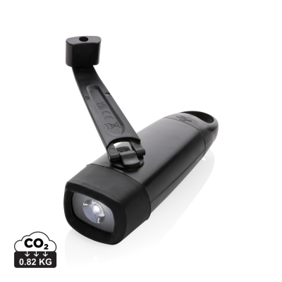 Picture of LIGHTWAVE RCS RPLASTIC USB-RECHARGEABLE TORCH with Crank in Black.