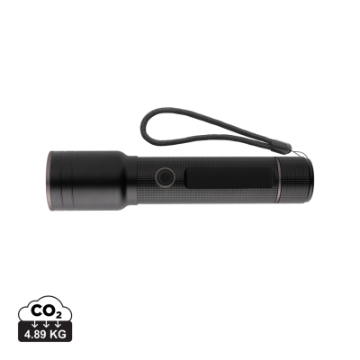 Picture of RCS RECYCLED ALUMINUM USB-RECHARGEABLE HEAVY DUTY TORCH in Black.