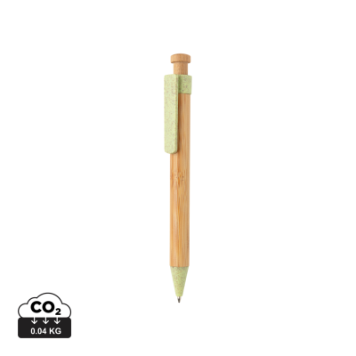 Picture of BAMBOO PEN with Wheatstraw Clip in Green