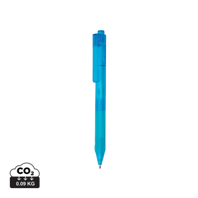 Picture of X9 FROSTED PEN with Silicon Grip in Blue.