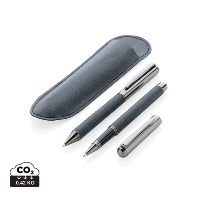 Picture of BONDED LEATHER PEN SET in Grey.
