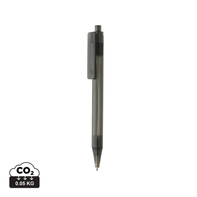 Picture of GRS RPET X8 CLEAR TRANSPARENT PEN in Black