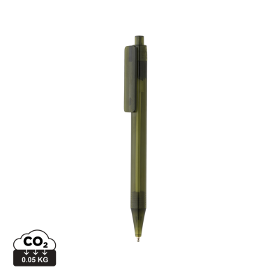 Picture of GRS RPET X8 CLEAR TRANSPARENT PEN in Green.