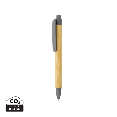 Picture of WRITE RESPONSIBLE RECYCLED PAPER BARREL PEN in Grey