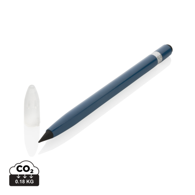 Picture of ALUMINUM INKLESS PEN with Eraser in Blue.