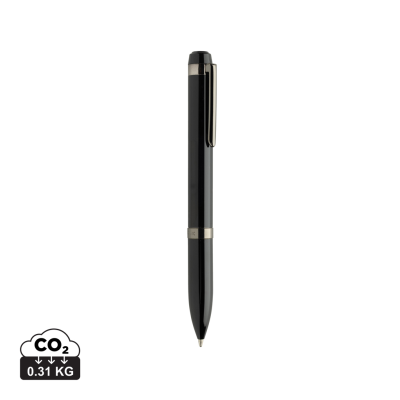 Picture of SWISS PEAK OSLO RECYCLED STAINLESS STEEL METAL DELUXE PEN in Black