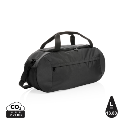 Picture of IMPACT AWARE™ RPET MODERN SPORTS DUFFLE BAG in Black.