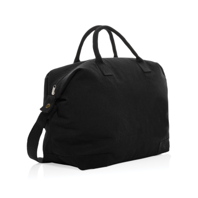 Picture of KEZAR AWARE™ 500 GSM RECYCLED CANVAS DELUXE WEEKEND BAG in Black.