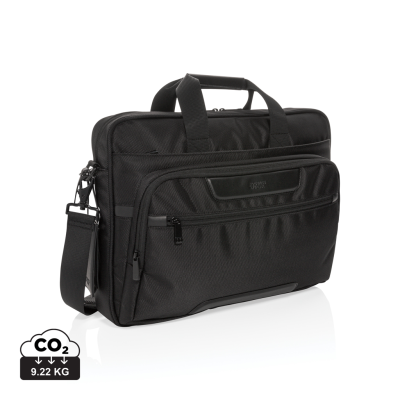 Picture of SWISS PEAK RPET VOYAGER RFID 15,6 INCH LAPTOP BAG in Black.