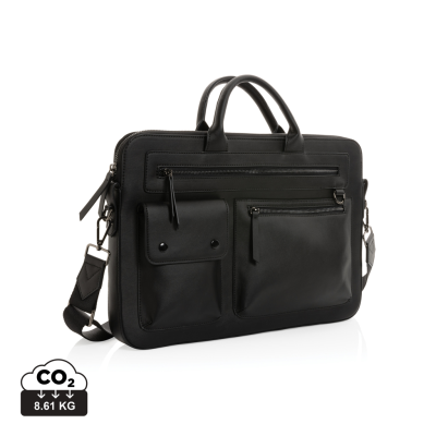 Picture of SWISS PEAK GRS RECYCLED PU 14 INCH LAPTOP BAG in Black