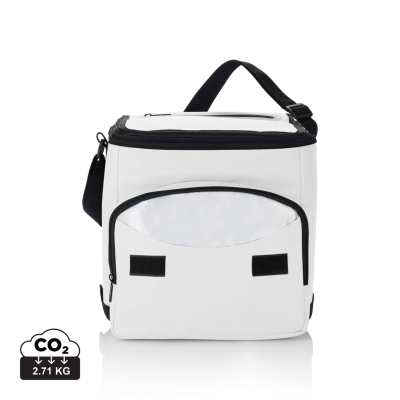 Picture of FOLDING COOL BAG in White & Silver.