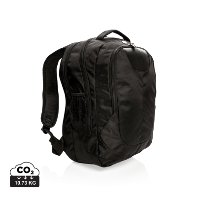 Picture of SWISS PEAK OUTDOOR LAPTOP BACKPACK RUCKSACK in Black.