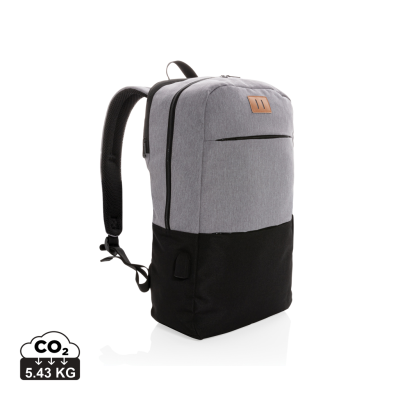 Picture of MODERN 15,6 INCH USB & RFID LAPTOP BACKPACK RUCKSACK PVC FREE in Black