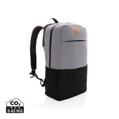 Picture of MODERN 15,6 INCH USB & RFID LAPTOP BACKPACK RUCKSACK PVC FREE in Black.