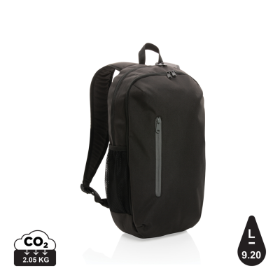 Picture of IMPACT AWARE™ 300D RPET CASUAL BACKPACK RUCKSACK in Black.